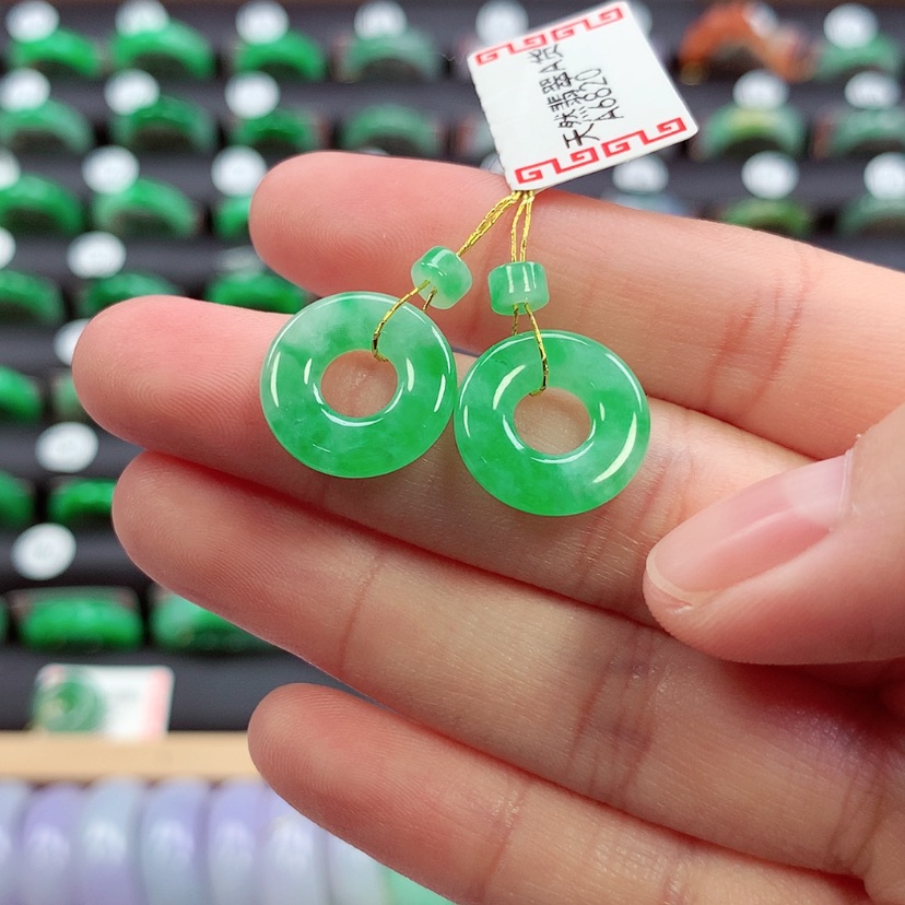 【闪购商品】未镶嵌戒指翡翠甜甜圈一对
