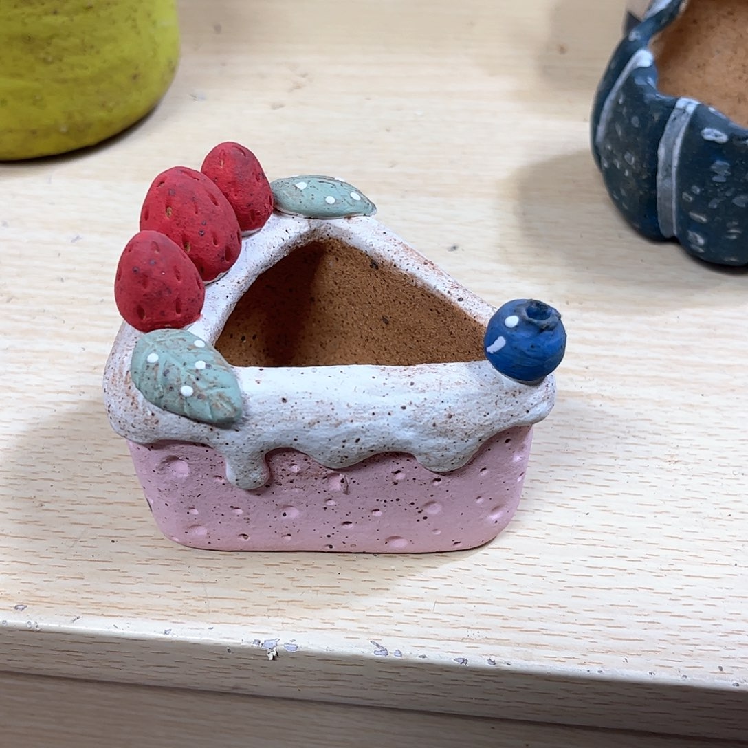 泥塑古镇炻陶花盆