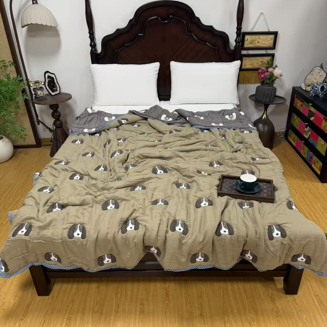 毛病大处理品！十层纱泡芙单人被150*200～会起小毛球会缩水V812