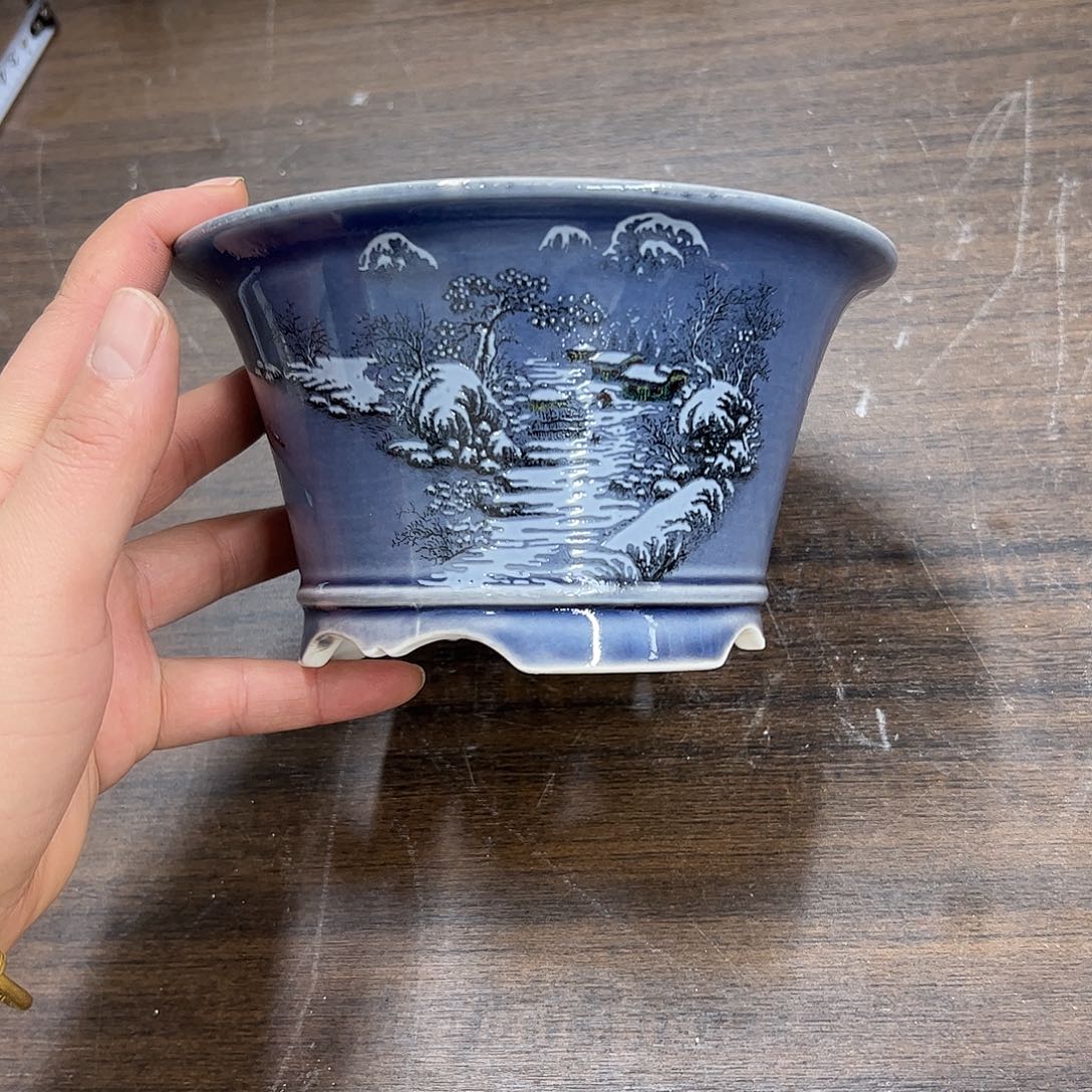 紫砂花盆813号瑕疵15/8cm