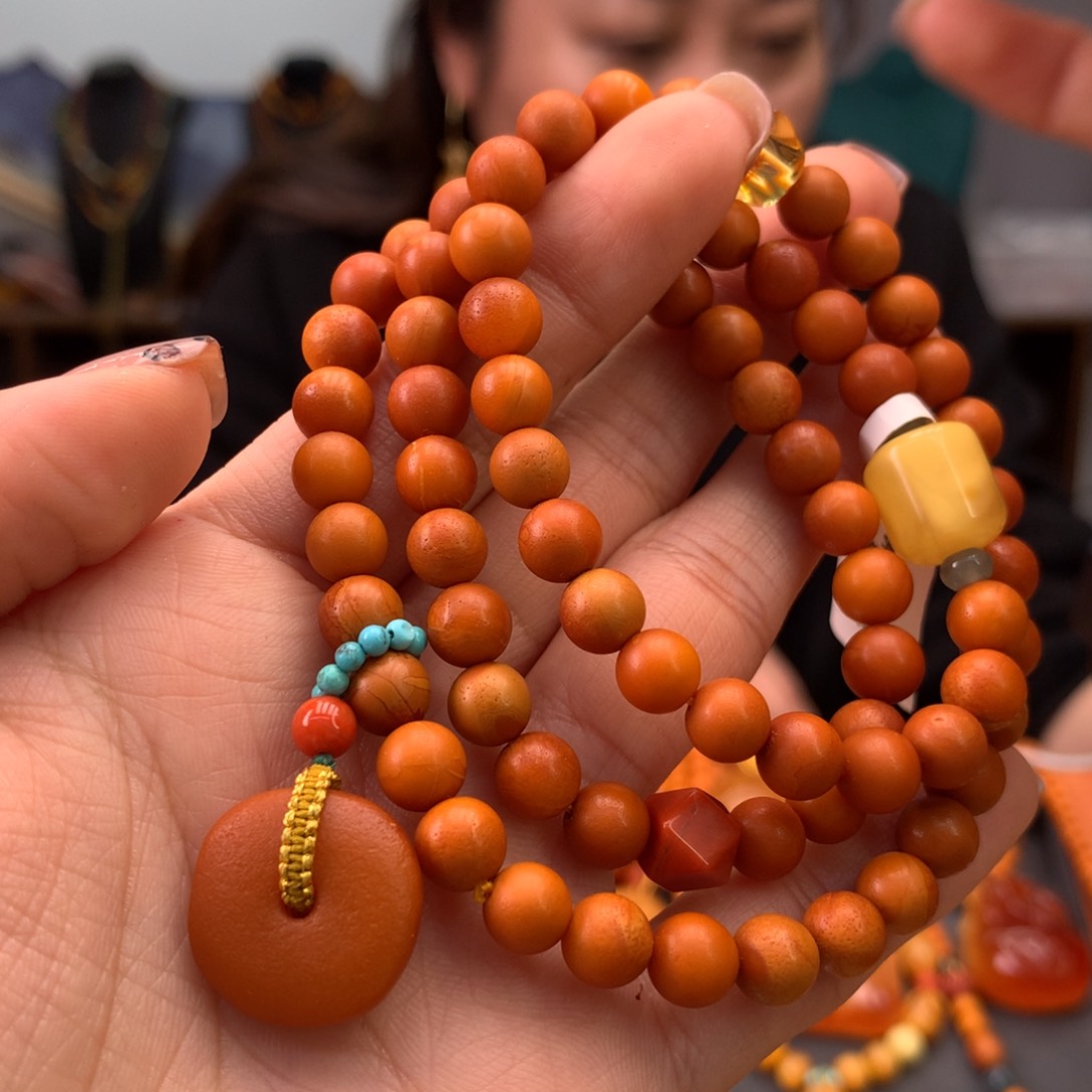 蜜蜡手串未镶嵌天然