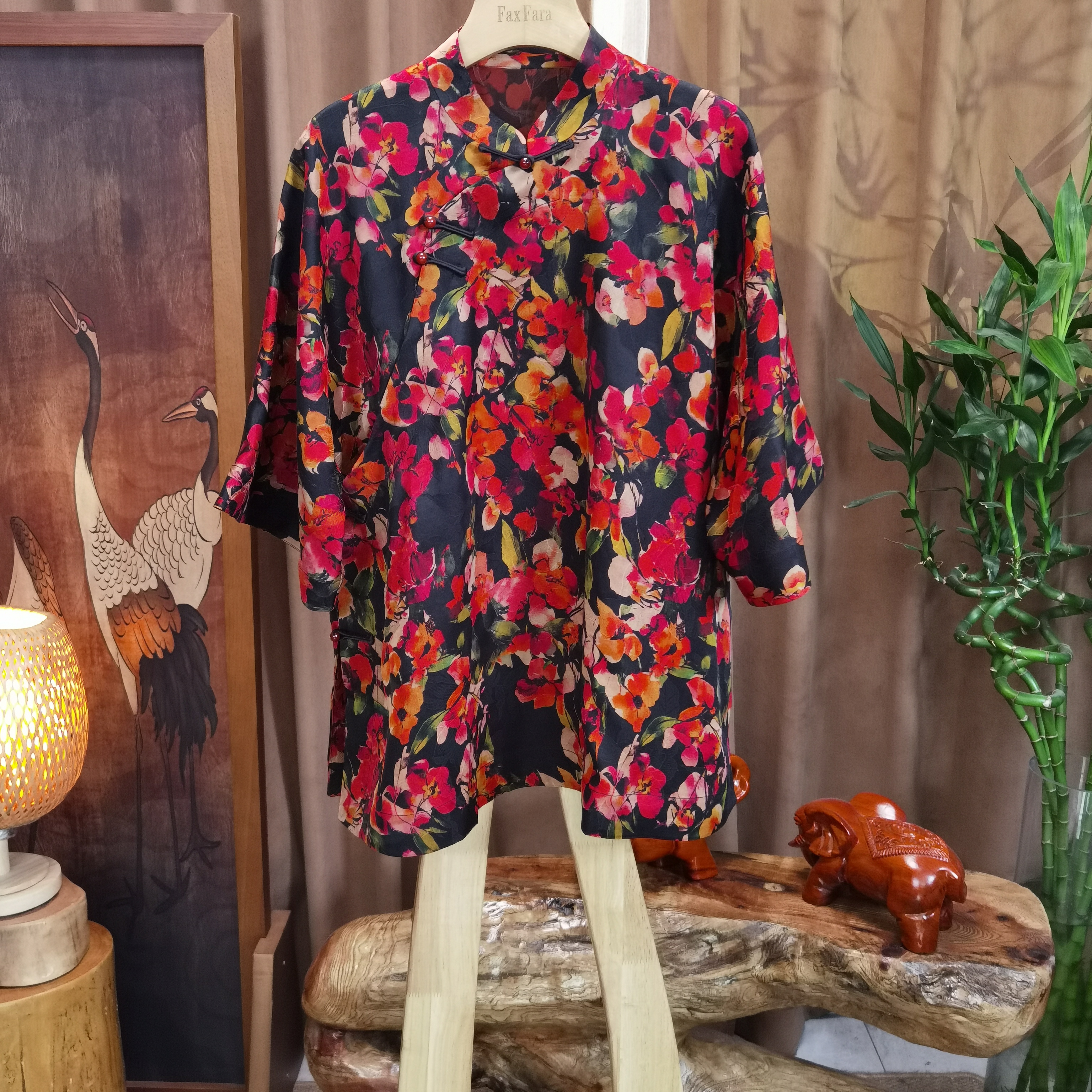 富美国风香云纱太太服F0110桃花