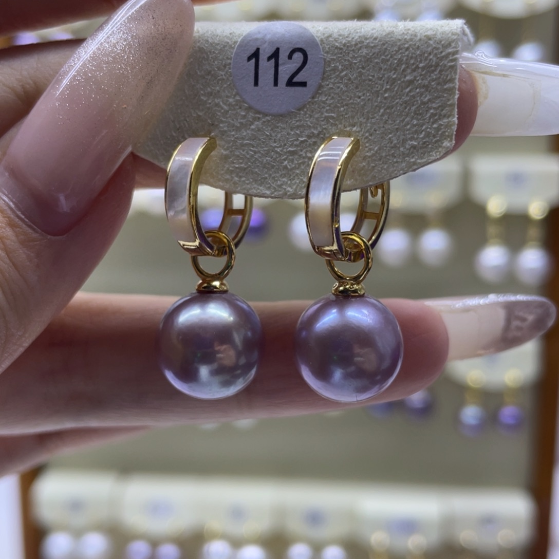 淡水珍珠耳饰银S925镶嵌