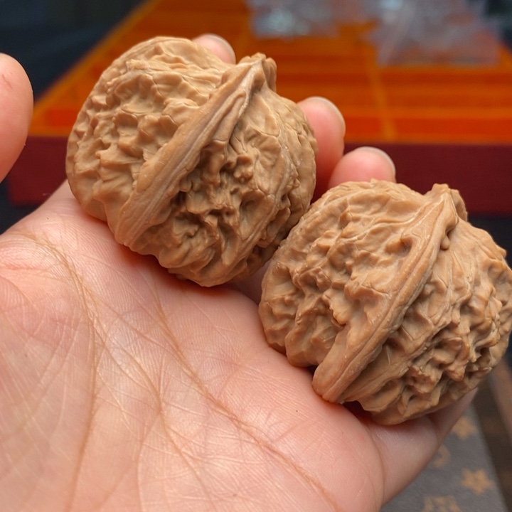 把件文玩核桃白狮子