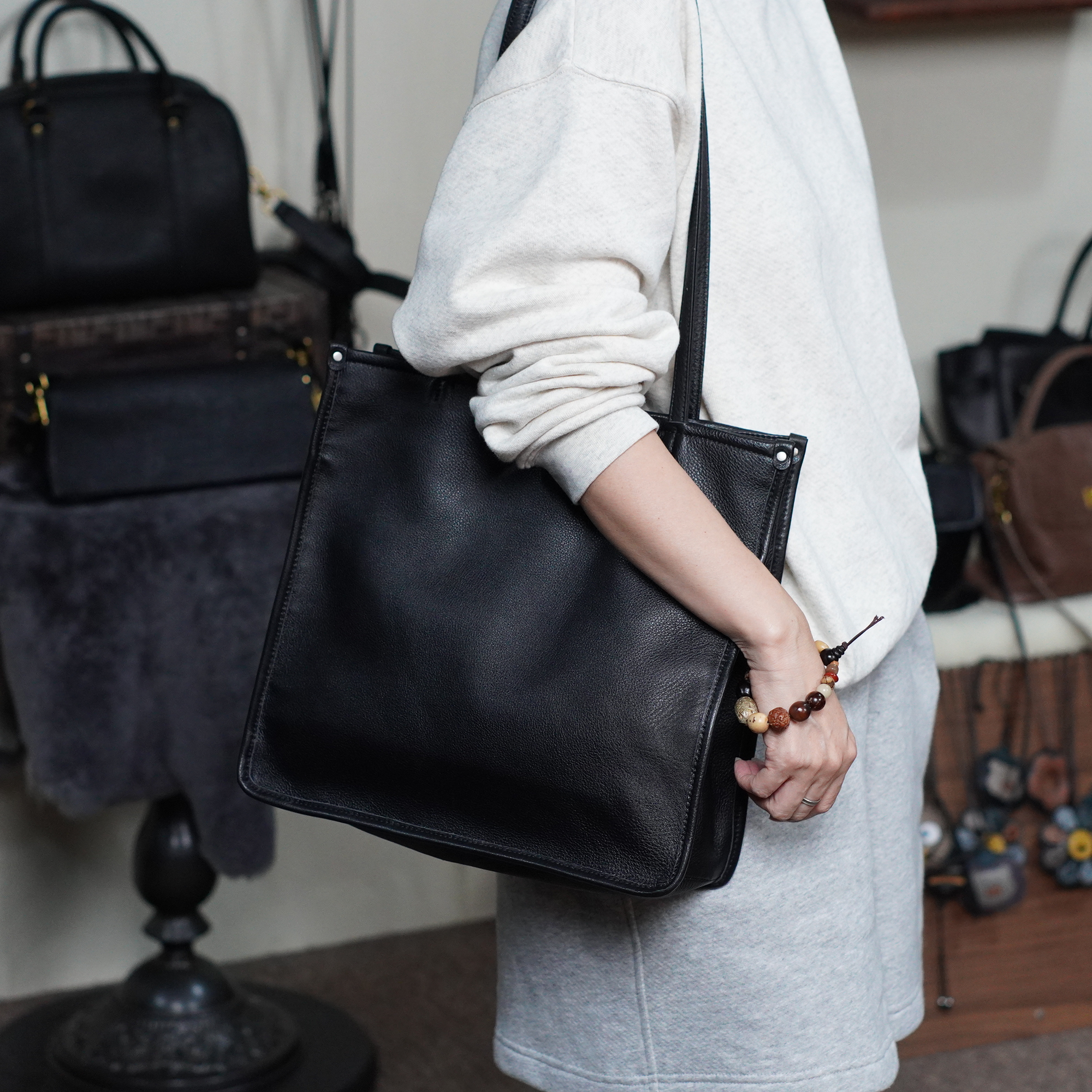 [冰语]2025秋冬新款真皮女包休闲简约百搭腋下单肩托特包-251013