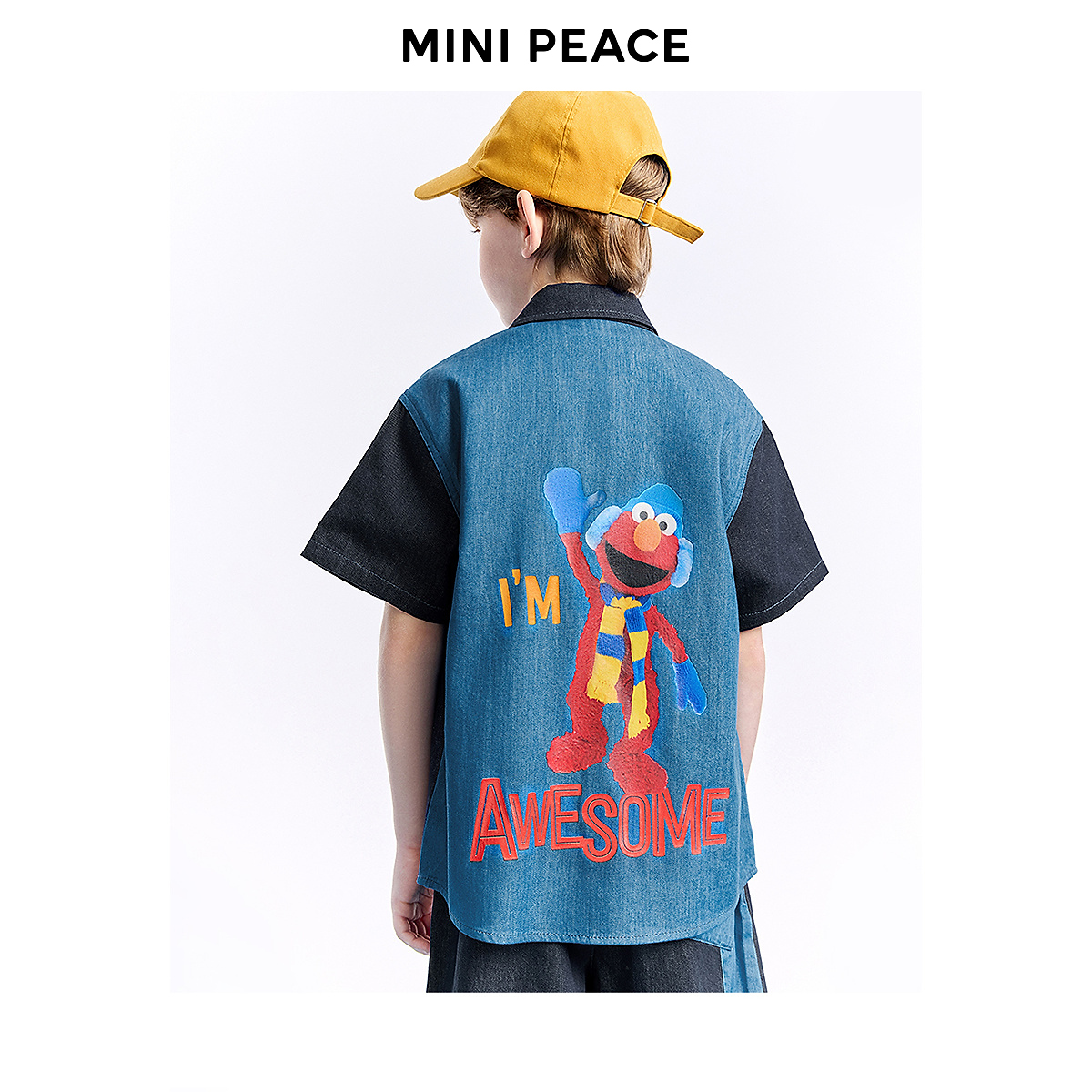 MINIPEACE×芝麻街联名太平鸟童装牛仔衬衫1229