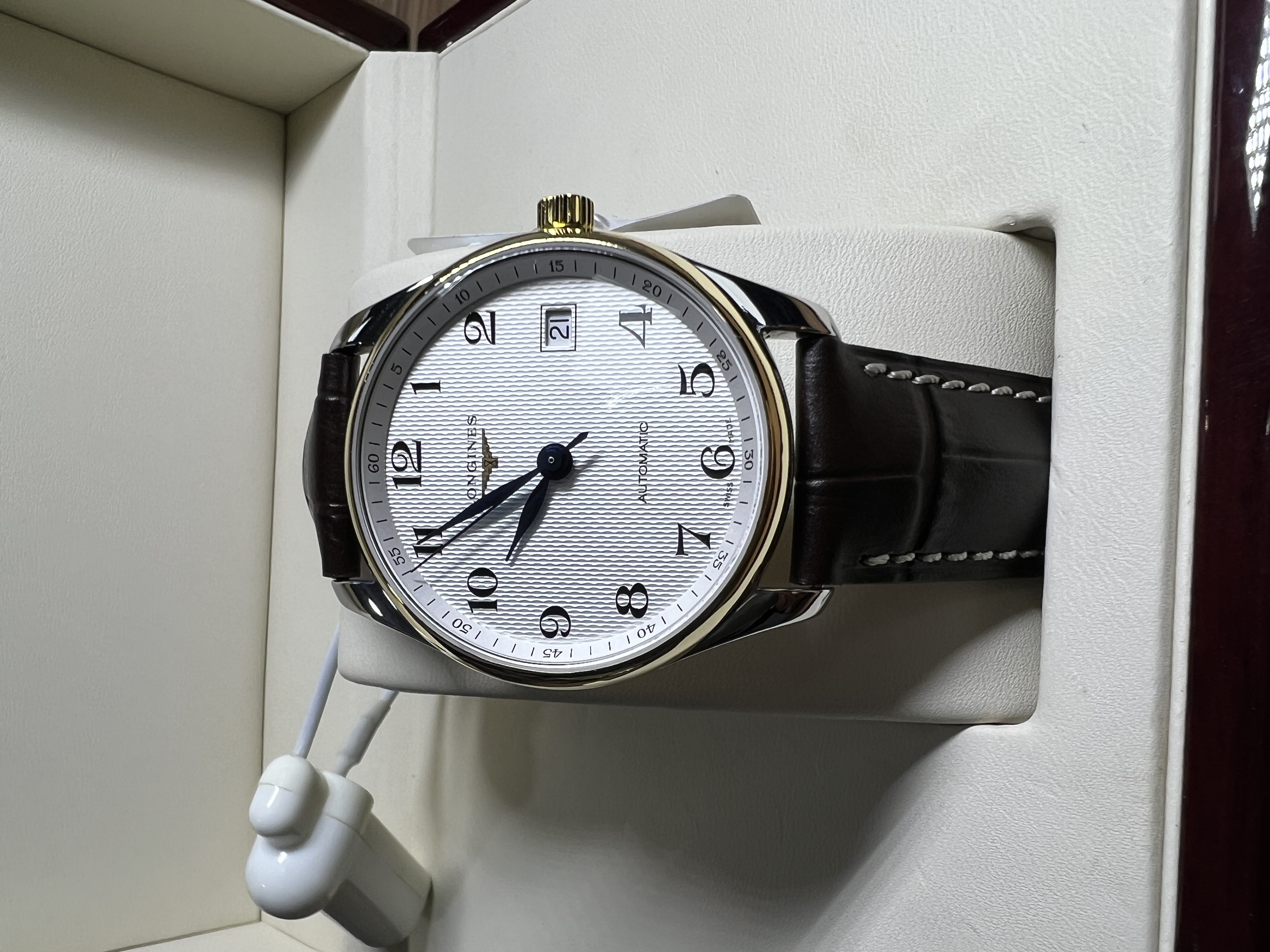 99新 Longines/浪琴 L2.518.5.78.7/经典数字间金36表径/后配扣
