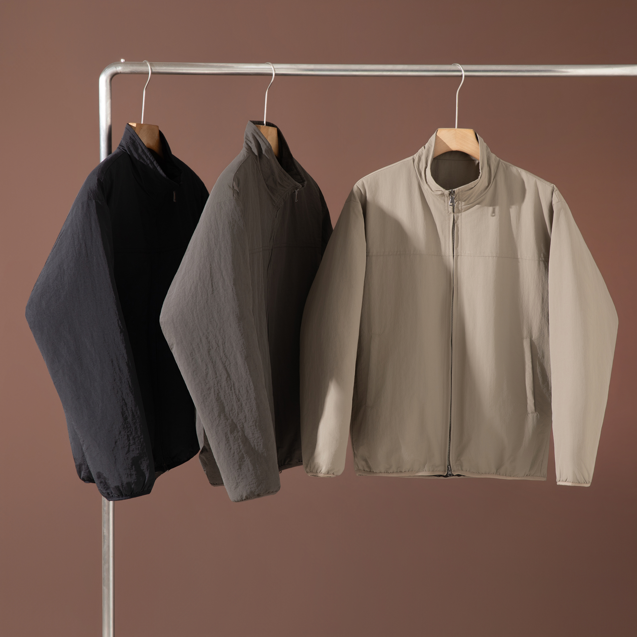 日系风 户外男女同款百搭立领休闲加厚保暖棉服棉衣外套 压胶分仓