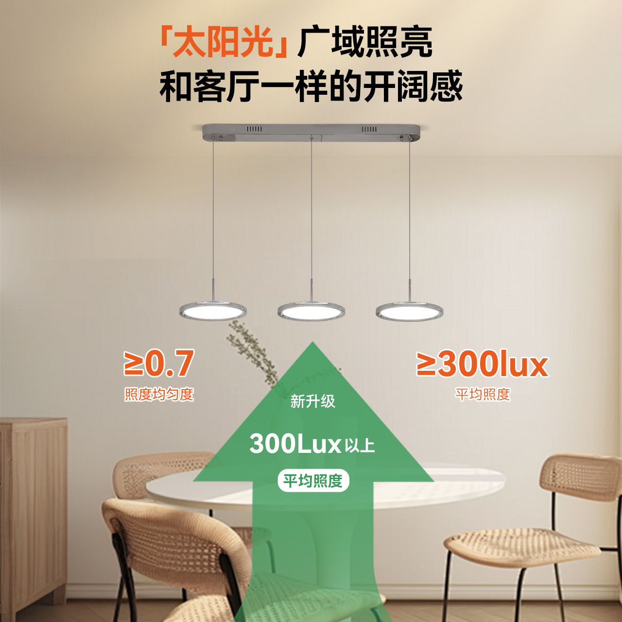 雷士照明国王湖未来光餐厅吊灯轻奢吧台现代简约全光谱餐桌灯具