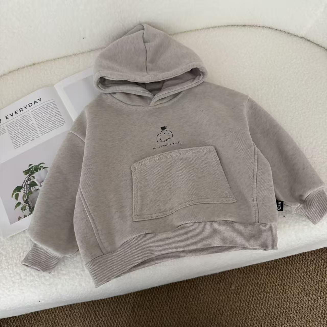 2025冬季新款韩版休闲宽松韩系儿童休闲款31144米色卫衣