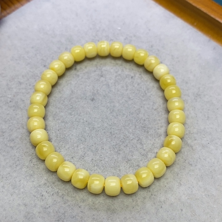 蜜蜡裸石未镶嵌手串