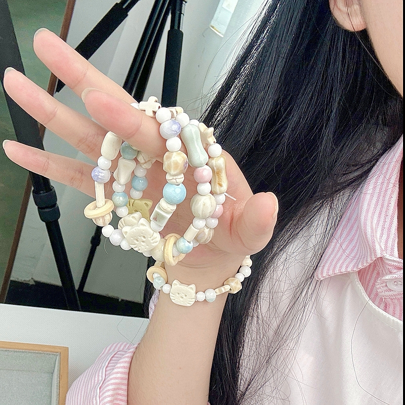 陶瓷手链夏季女高级感饼干猫咪系列小众百搭设计高级感手串
