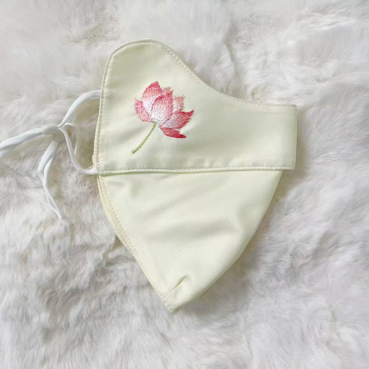 2选1集合荷花真丝口罩太阳穴鱼尾纹防晒瘦脸透气口罩