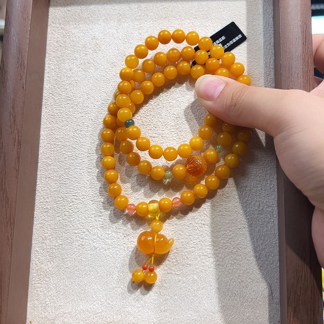 未镶嵌蜜蜡手链7mm蜜蜡手串