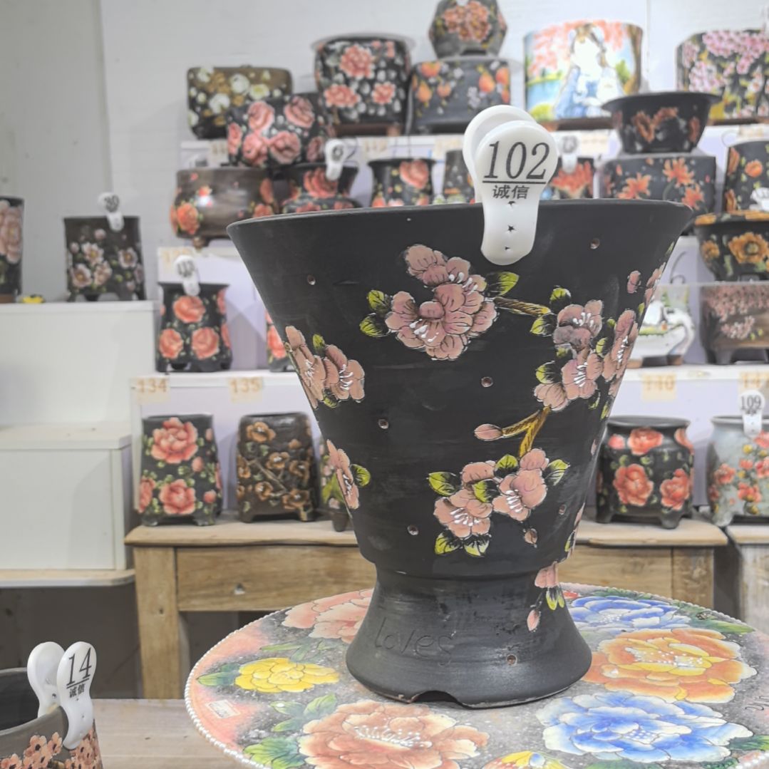 红泥花盆景德镇花盆