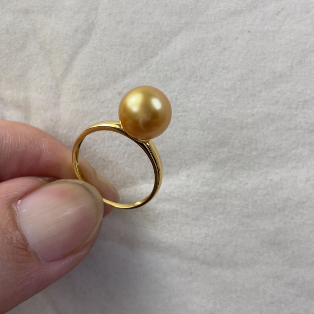 戒圈海水珍珠18K金镶嵌