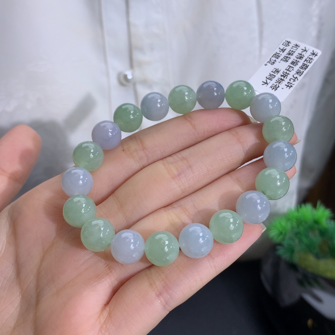 未镶嵌手串翡翠卡10冰润双彩
