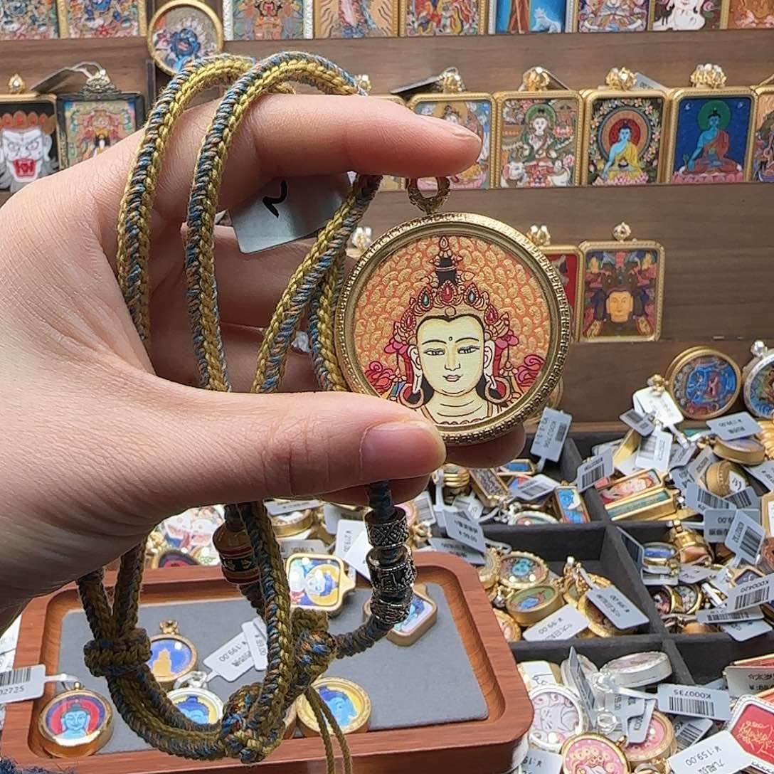 吊坠笑****1古祥手绘唐卡