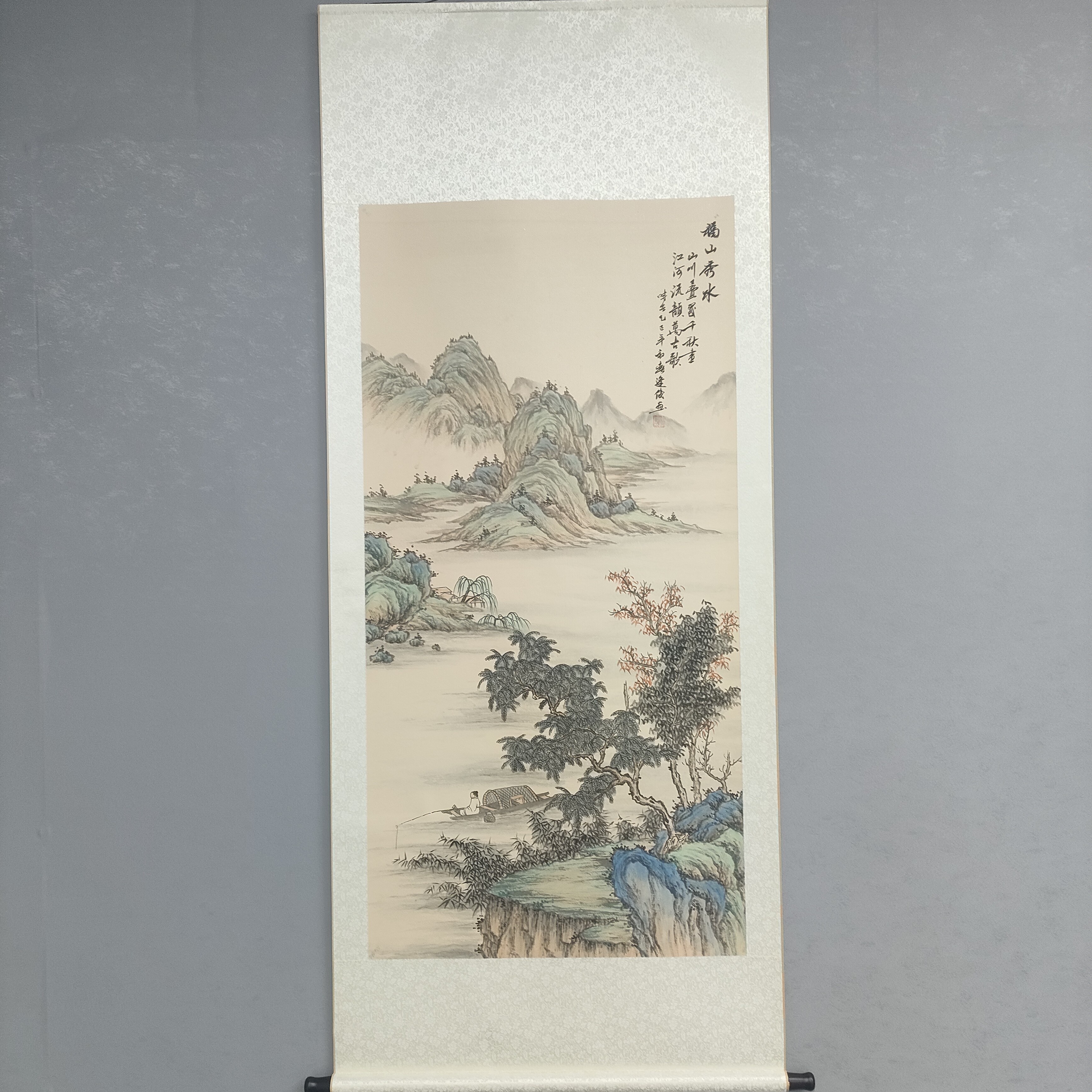 周逢俊福山秀水图手绘画芯作品（70*✘140)厘米