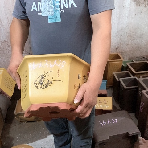 紫砂花盆手工艺品
