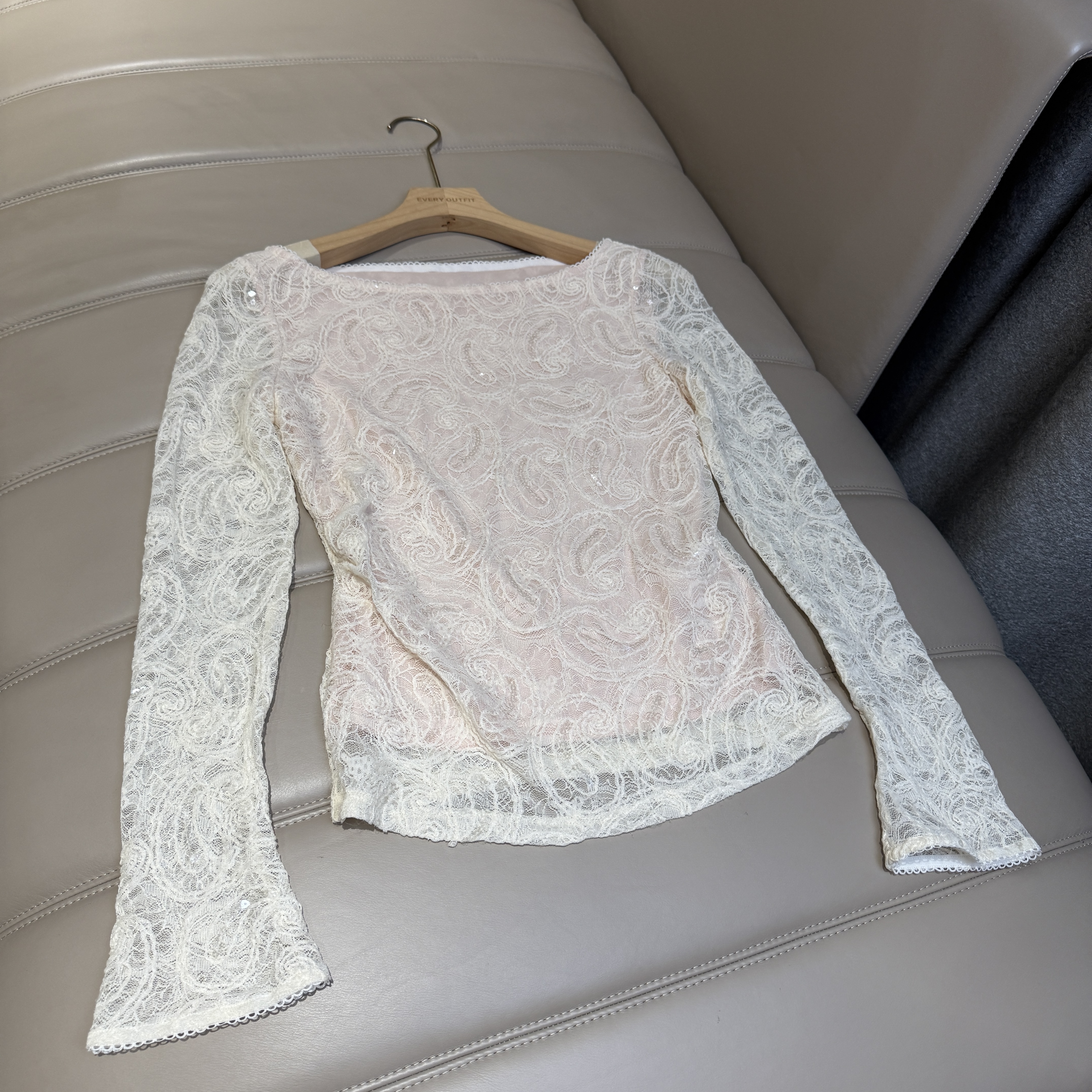 【微光】腰果花蕾丝刺绣设计感上衣秋季新款