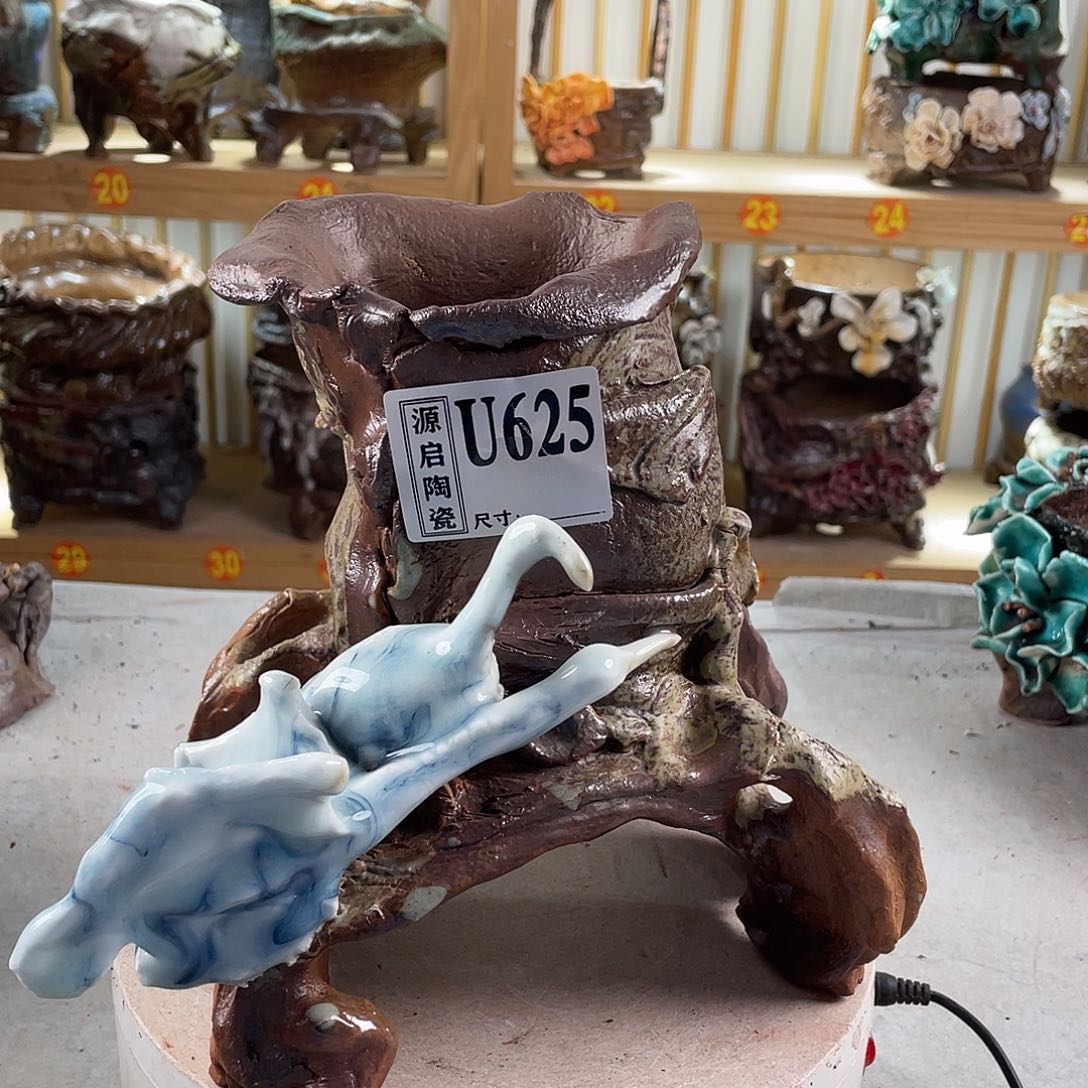 紫砂花盆景德镇陶瓷花盆625