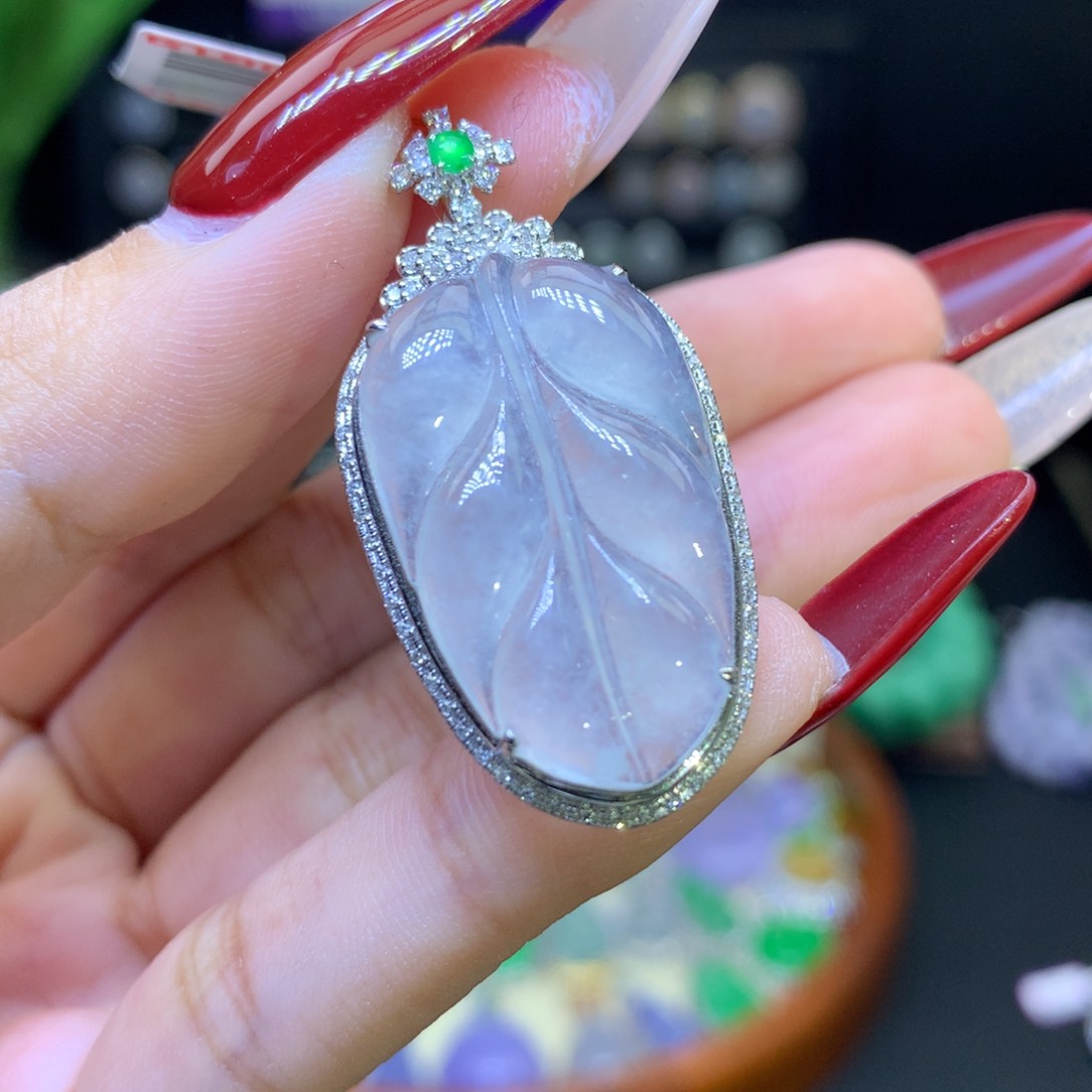 翡翠颈饰18K金镶嵌天然