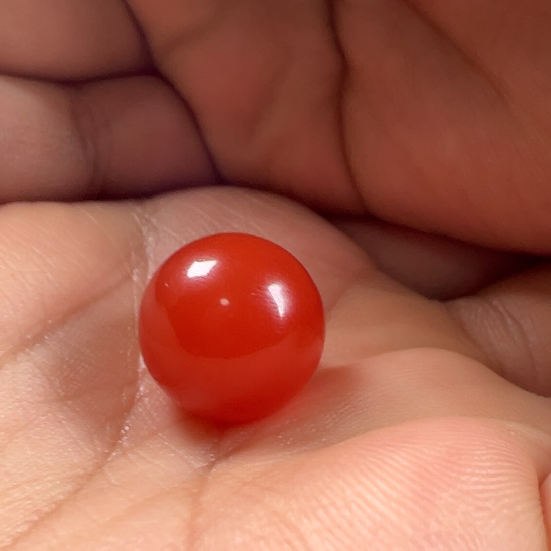 南红玛瑙圆珠冰红15.2未镶嵌