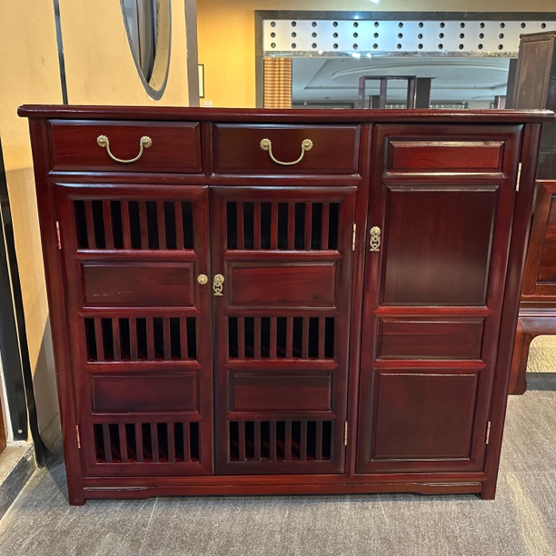 非洲酸枝木三门边柜 鞋柜 全榫卯结构（407）