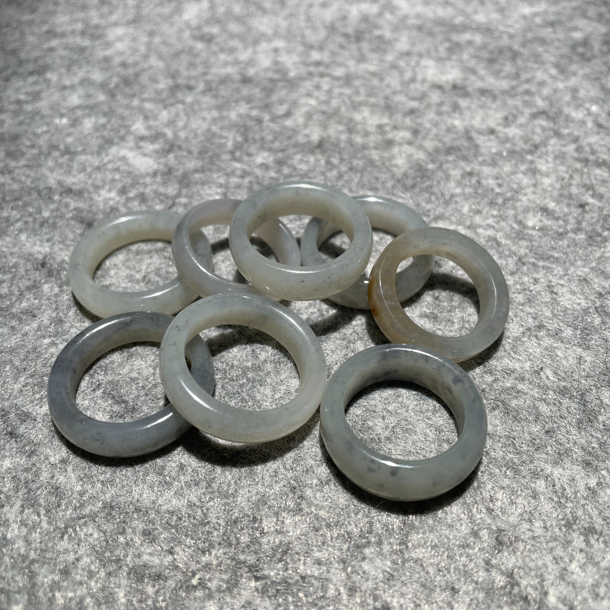 和田玉 青花 戒圈 圈内径16-19mm  白色时尚多样性发货发其一