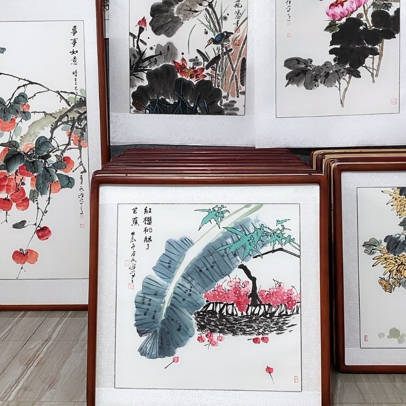 【闪购商品】国画书画作品带框63×63厘米
