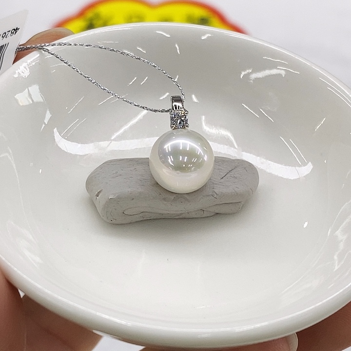 淡水珍珠银S925镶嵌吊坠(不含链)淡水珍珠11-12mm