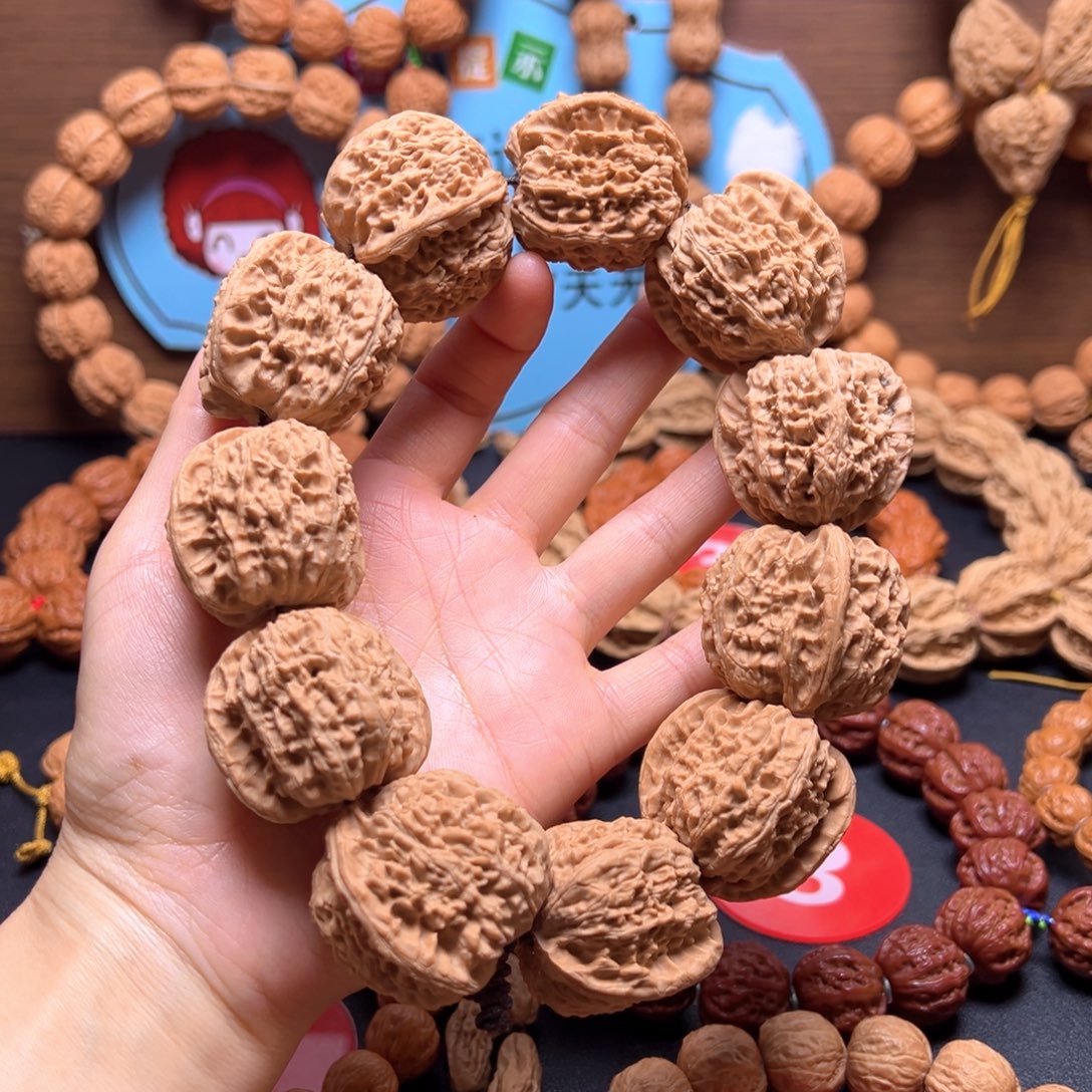 文玩核桃手串白狮子35加