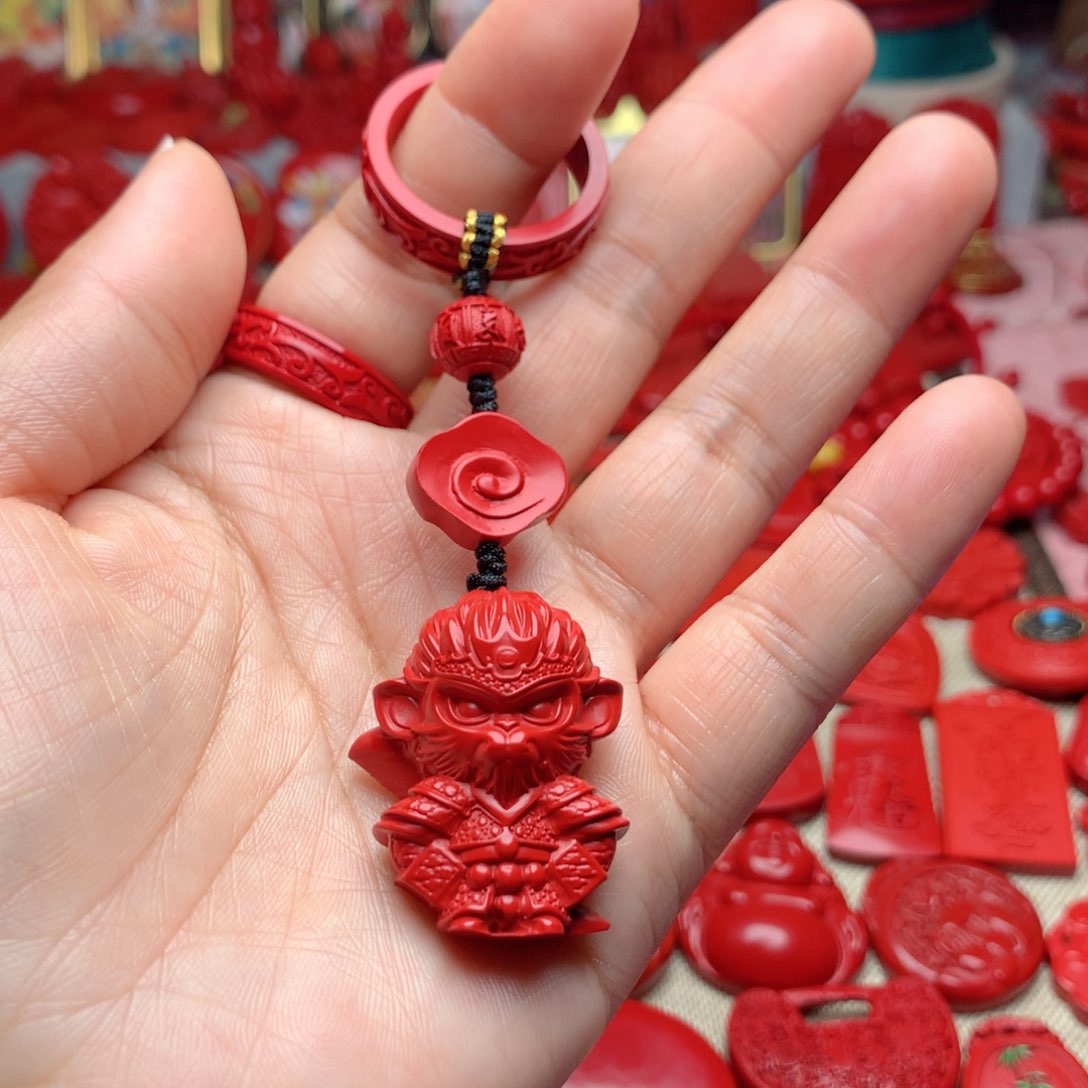 天然辰砂工艺品朱砂手把