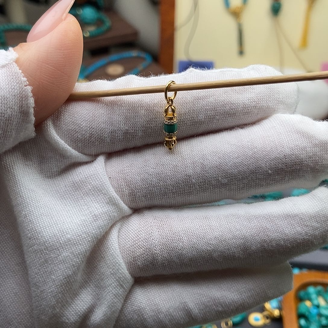 绿松石18K金镶嵌绿松石配饰h