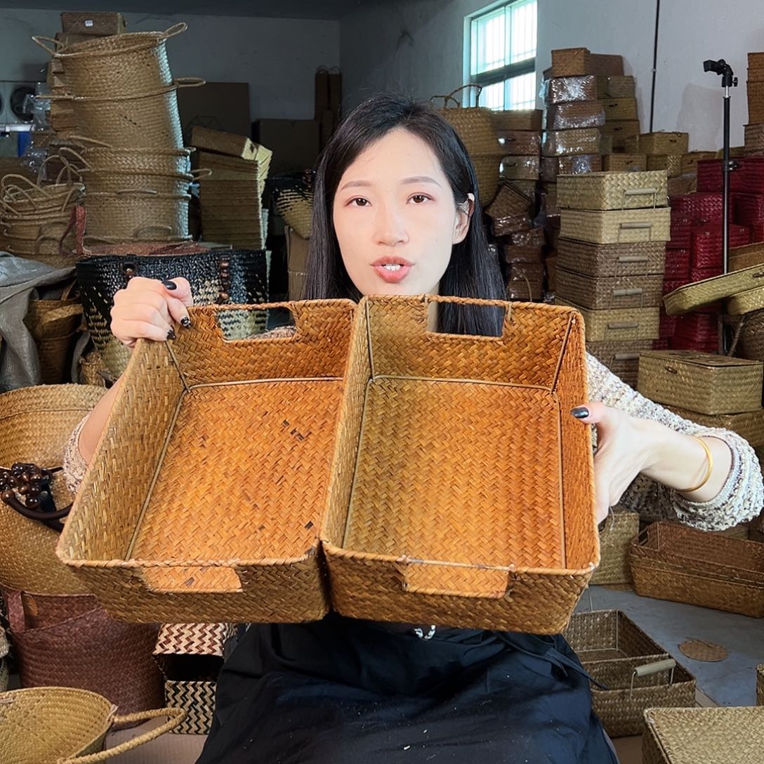 草编草编包/草编收纳盒带瑕疵