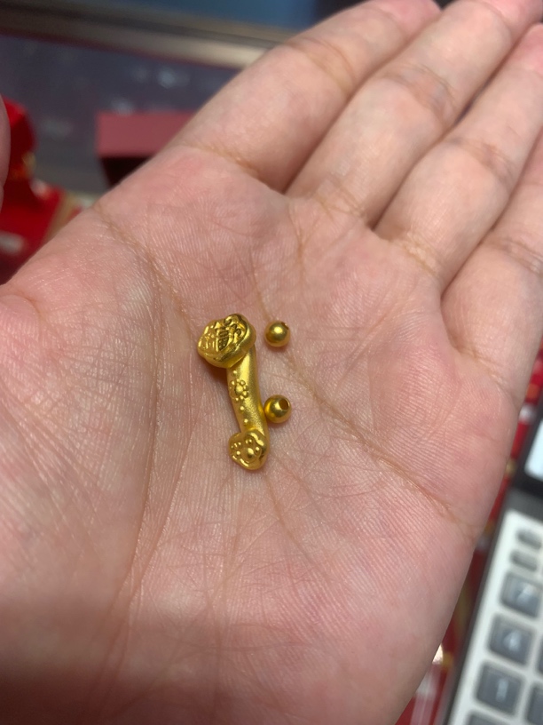 足金3D工艺如意➕金珠