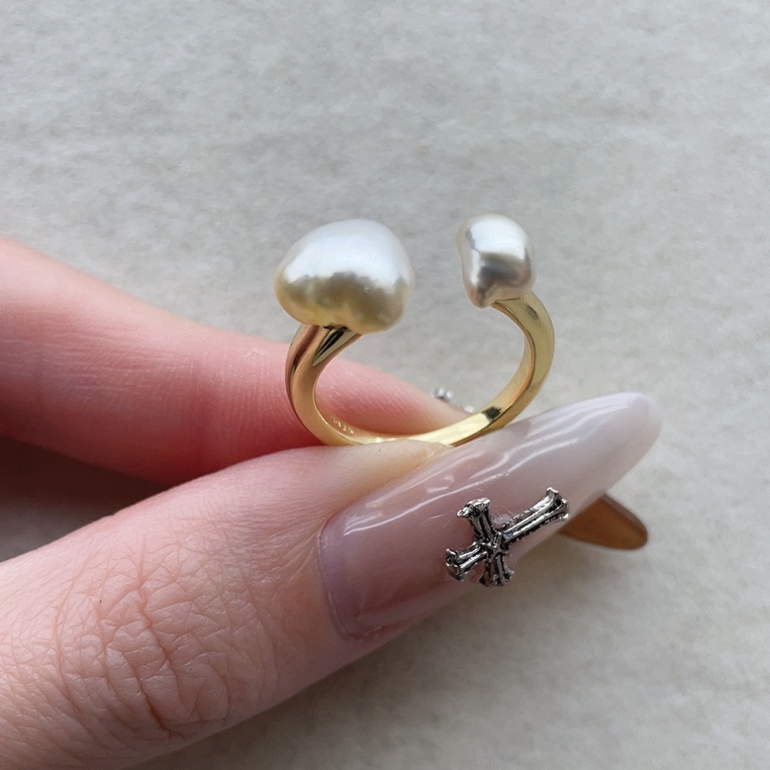 银S925镶嵌海水珍珠戒指69