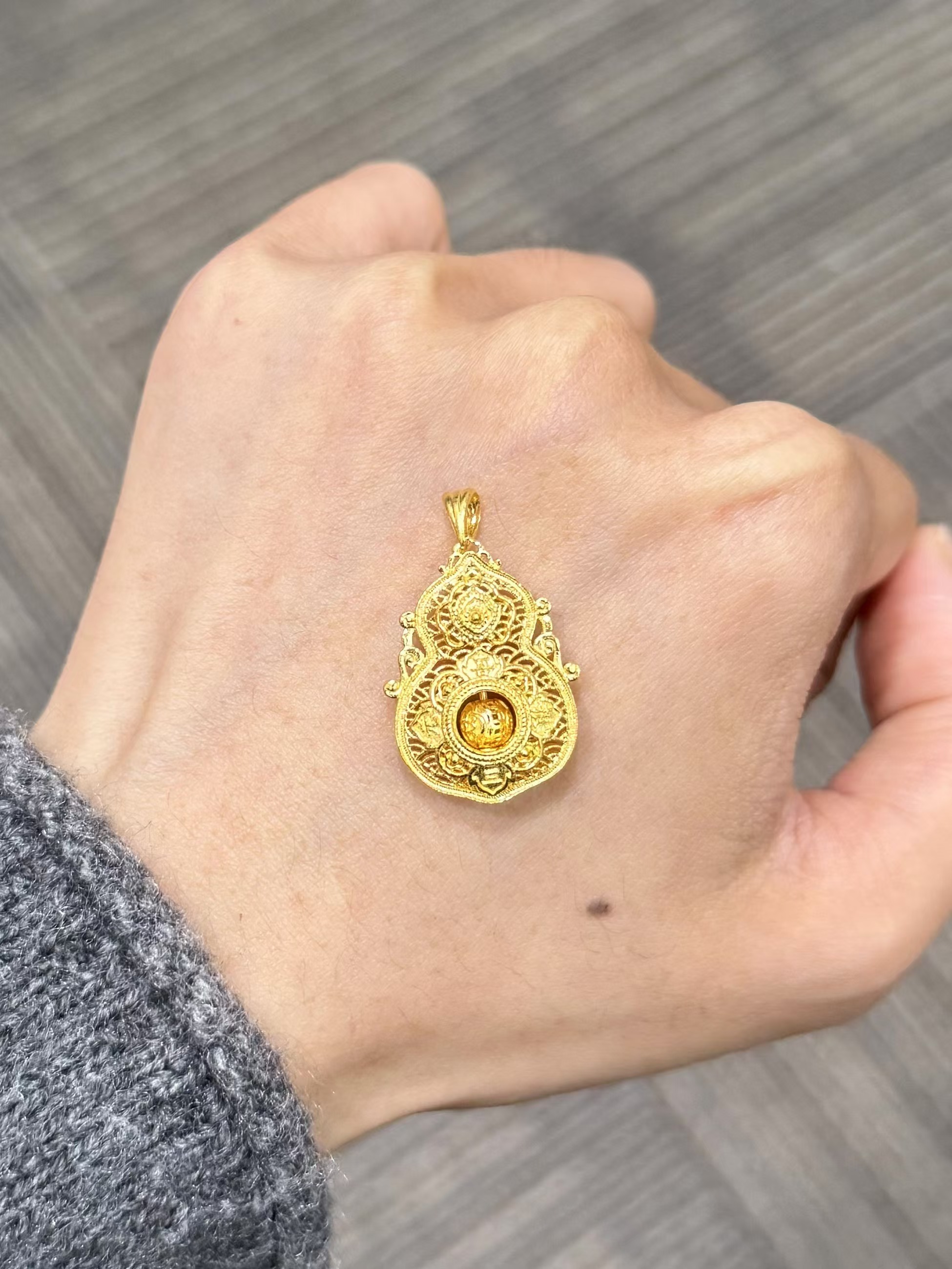  足金999 四美葫芦吊坠（福禄寿喜）