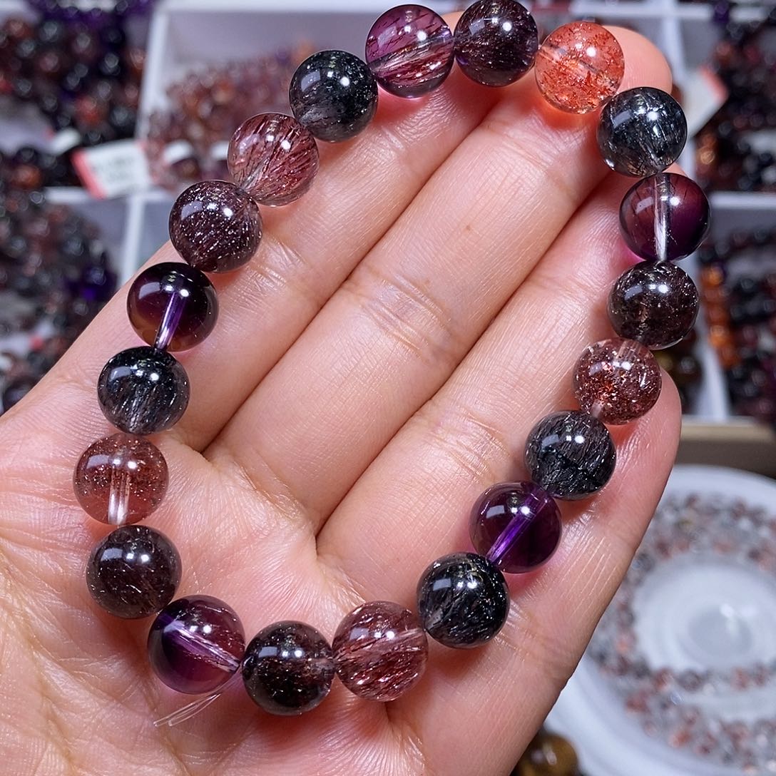 水晶手链未镶嵌黑加仑10.3