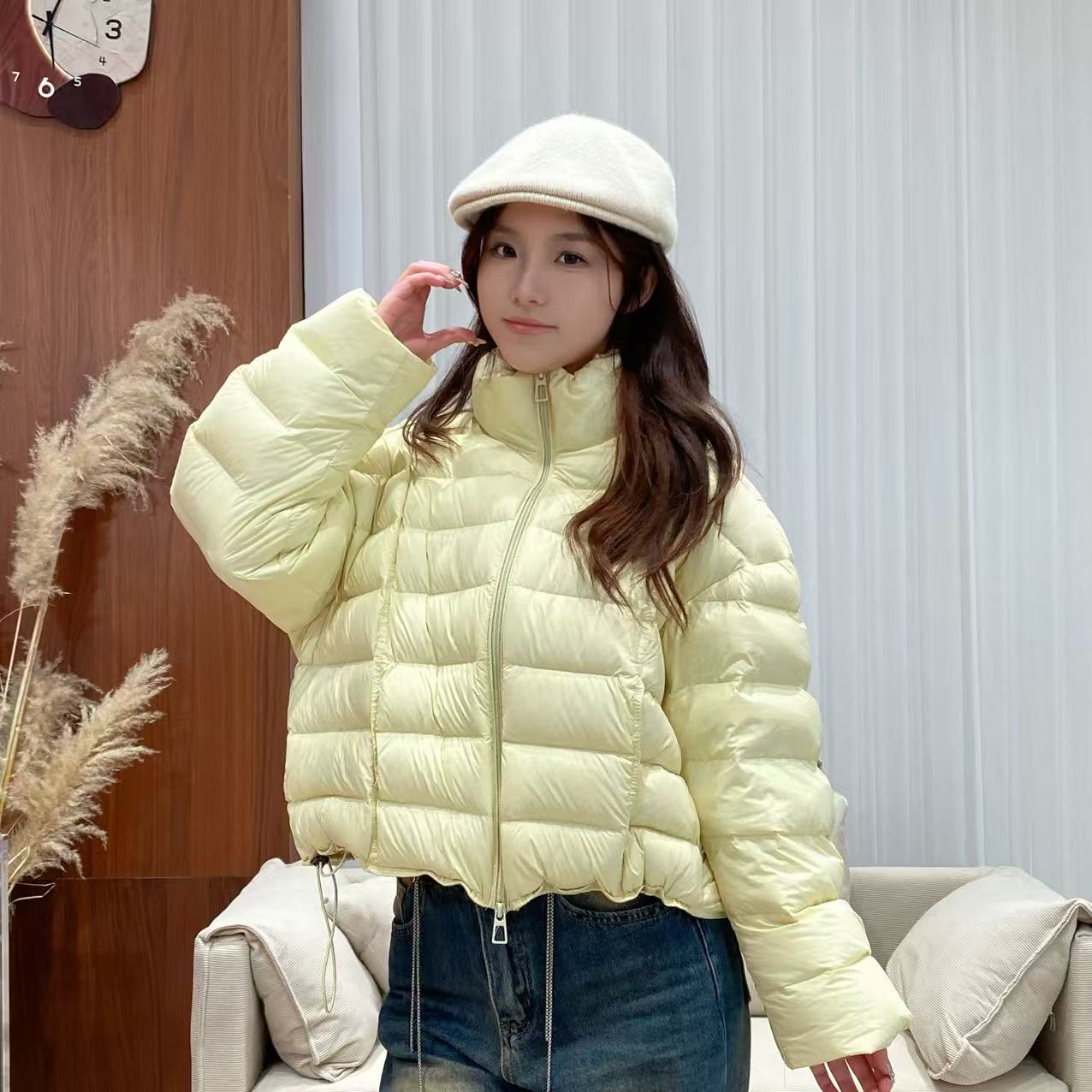 现货新国标90白鸭绒可溯源安心绒羽绒服短款排骨立领款