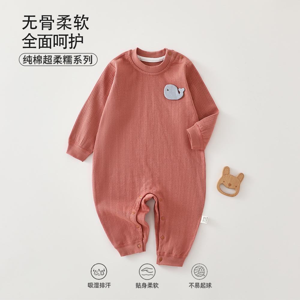 宝宝衣服女无骨外出长袖套头婴儿连体衣四季款A类纯棉安阳婴童装