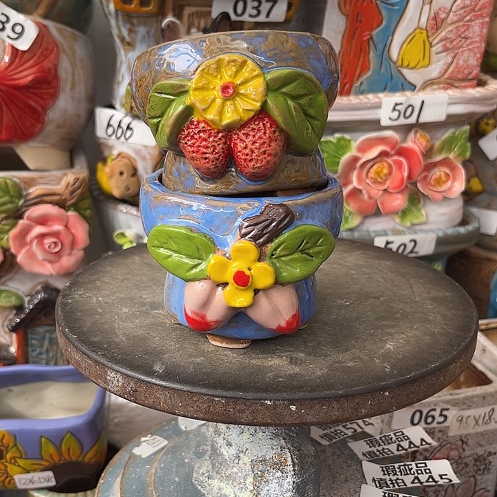 粗陶材质多肉花盆