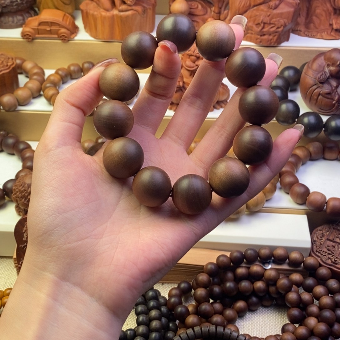 啊***咿檀香木手串/手链老山檀香2.0横纹黑肉奶香