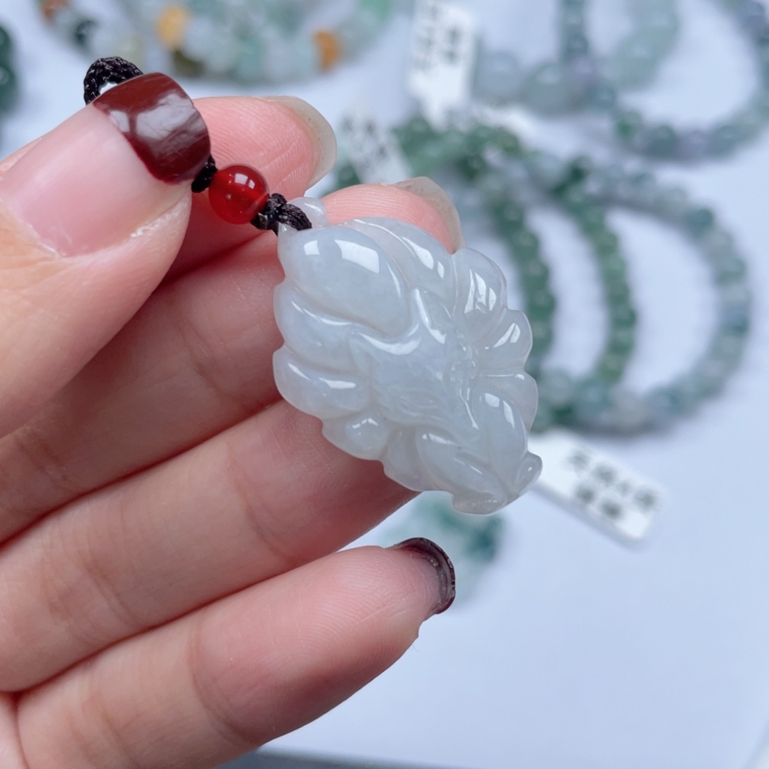 翡翠颈饰未镶嵌纯天然a货缅甸翡翠包邮