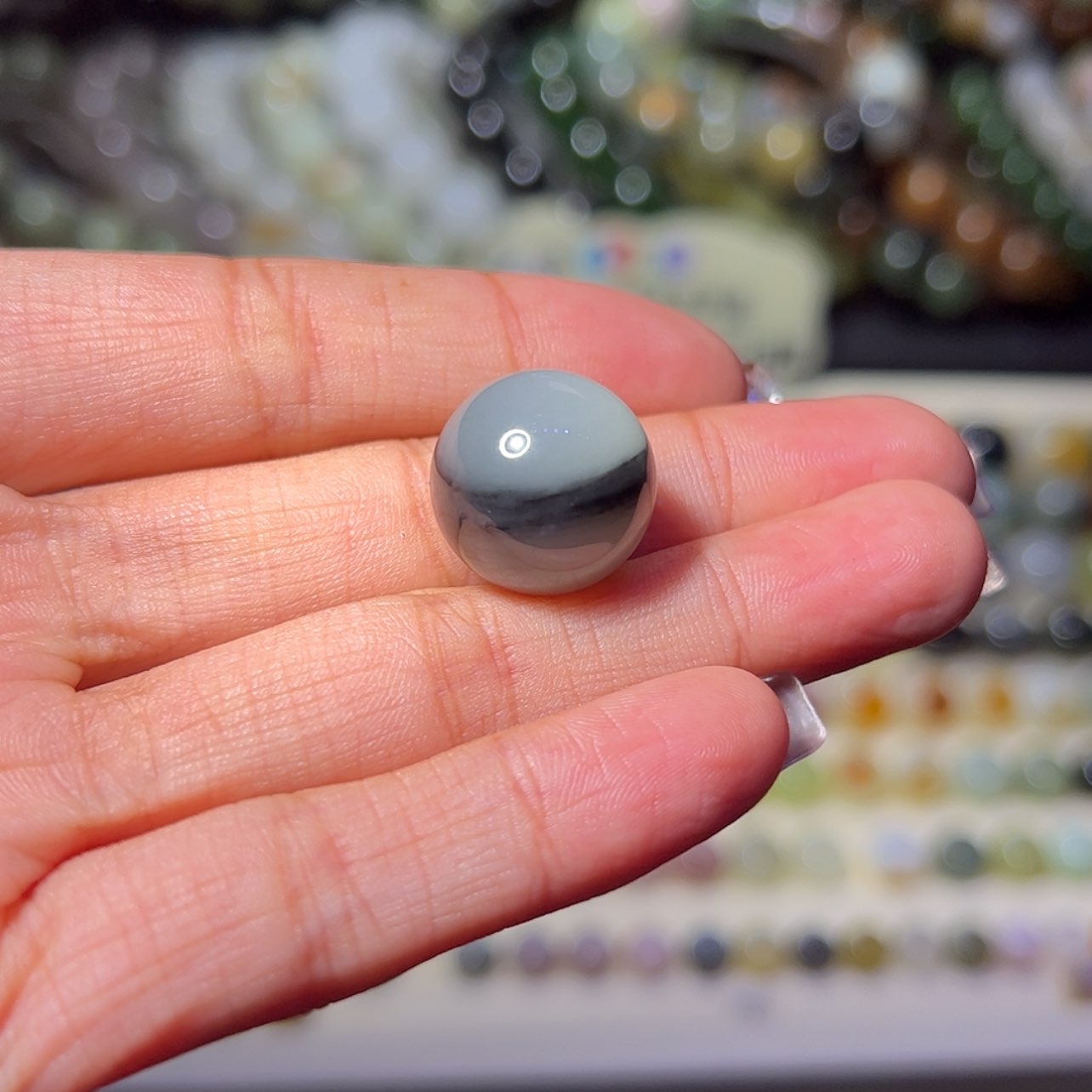 【闪购商品】未镶嵌和田玉珠宝奇石青花16mm