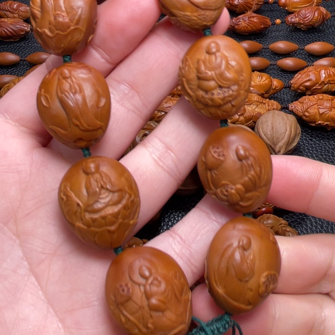 橄榄核手串/手链2.0铁核双面雕刻无相佛