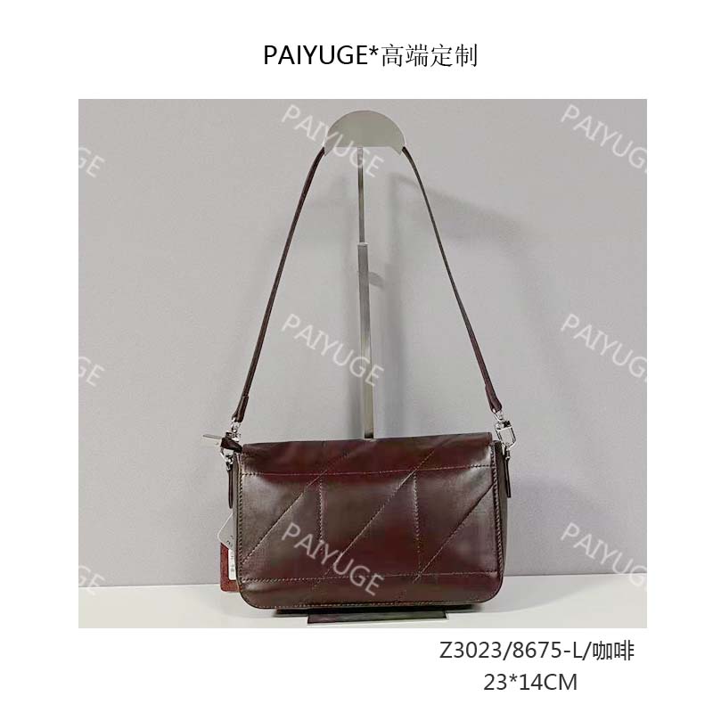 Z3023A/8675-L/咖啡 Paiyuge高端订制女士手提单肩包斜挎包 2039