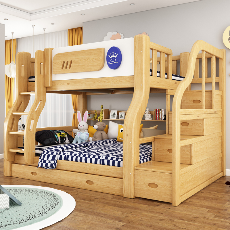 实木简约子母床双层床两层床上下床铺上下床高低儿童床成人学生床