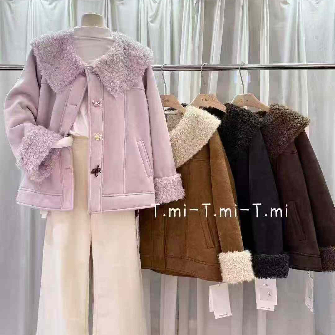 【肉思RS】tmi大码女装冬季皮毛一体外套加厚洋气显瘦保暖外套1835